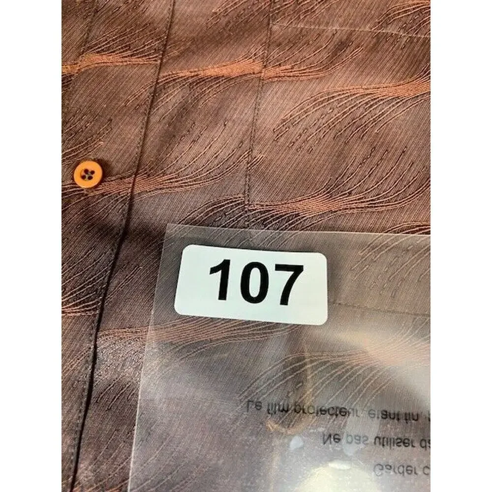 Biani Men's Shirt Button-Front Long Sleeve French Cuff Covered Buttons Size 2XL - Picture 7 of 8